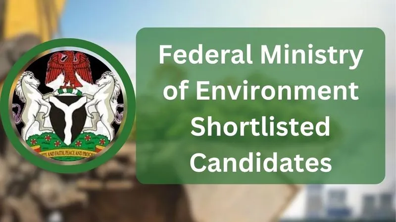 Federal Ministry of Environment Shortlisted Candidates 2023/2024 PDF Download